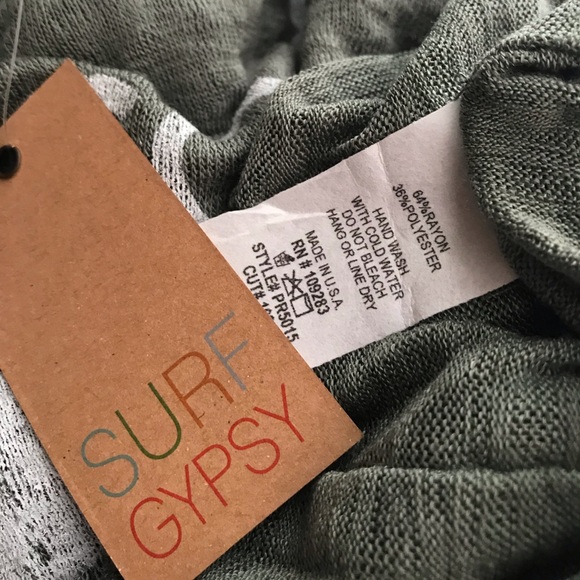 SURF GYPSY Oversized Slub Green Graphic Tee - Picture 5 of 7